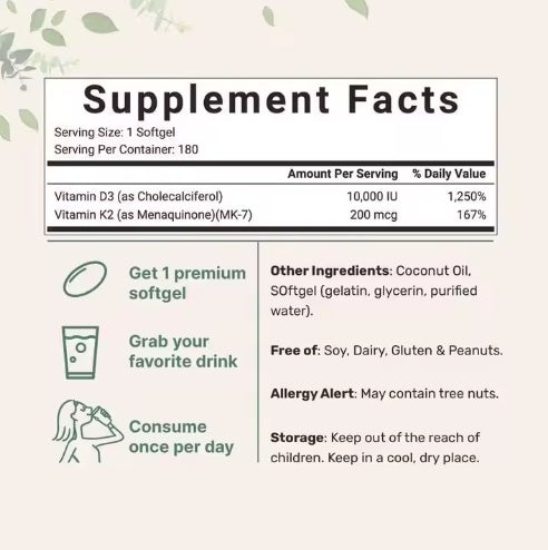Vitamin D3+K2 Soft Capsules
