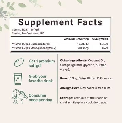Vitamin D3+K2 Soft Capsules
